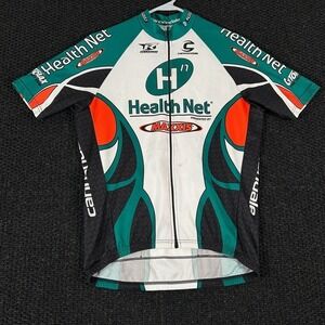 Cannondale Health Net Maxxis Cycling Jersey Mens Medium Green White Full Zip
